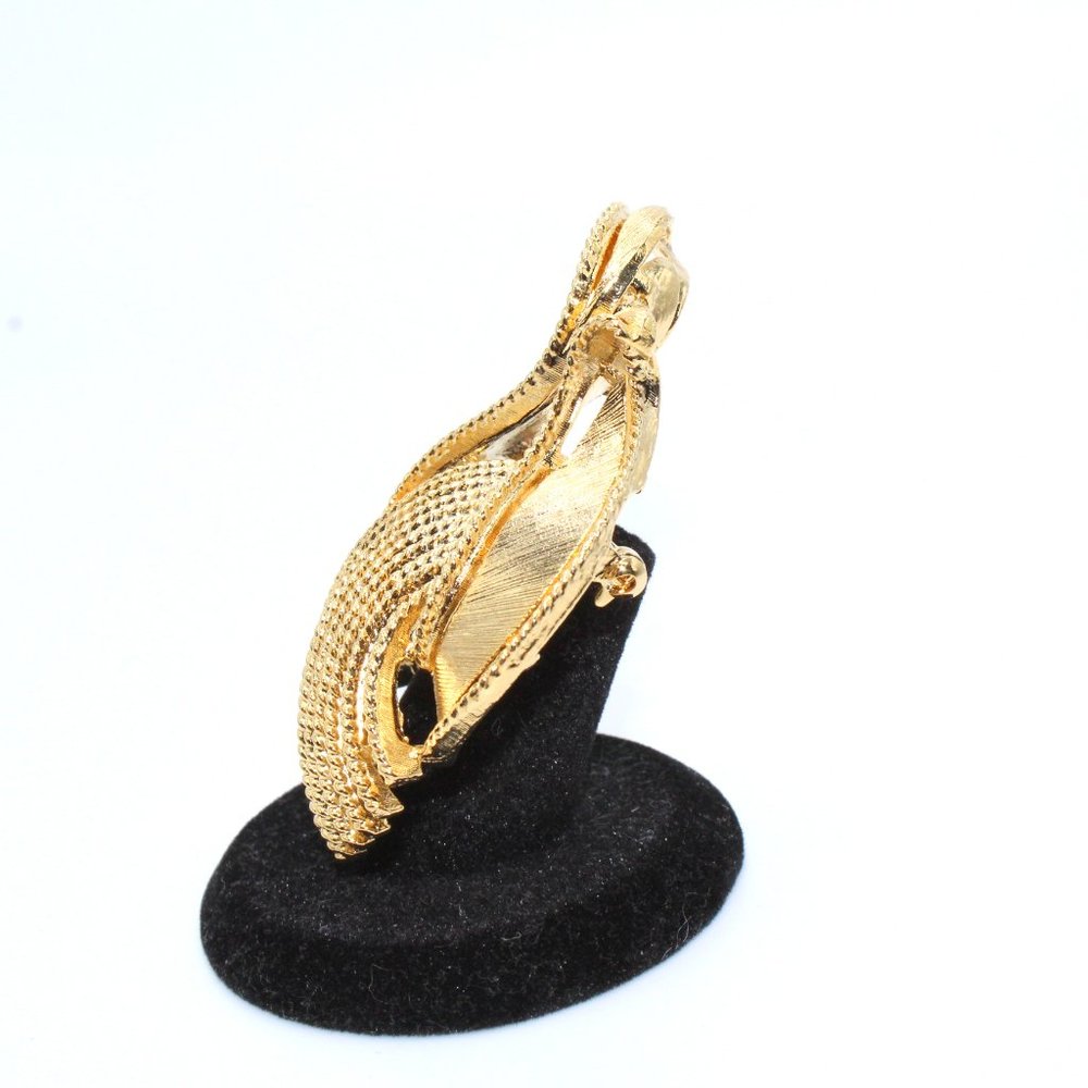 Vintage Mid-Century Gold Lisner Brooch Pin - Picture 2 of 4
